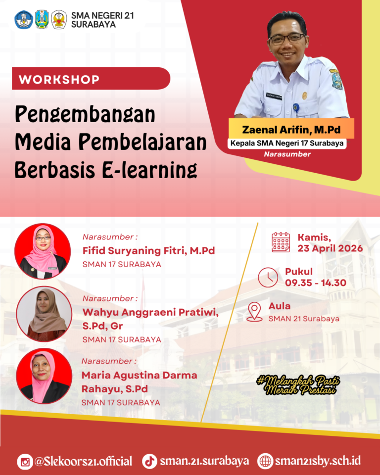Workshop E-Learning dan Penguatan Kompetensi Guru Digelar di SMAN 21 Surabaya